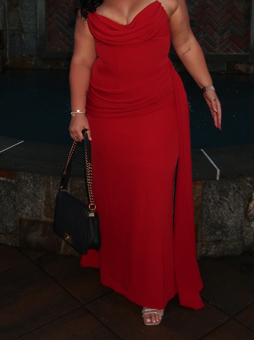 Elegant Burgundy Maxi Strapless Dress